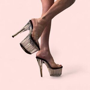 Pleaser’s Clear Platform Dancer Drag Club High Heels Shoes Women’s size 8
